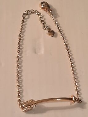 925 Gold Over Silver With Gold Plate Top Bracelet Arow With Diamonds